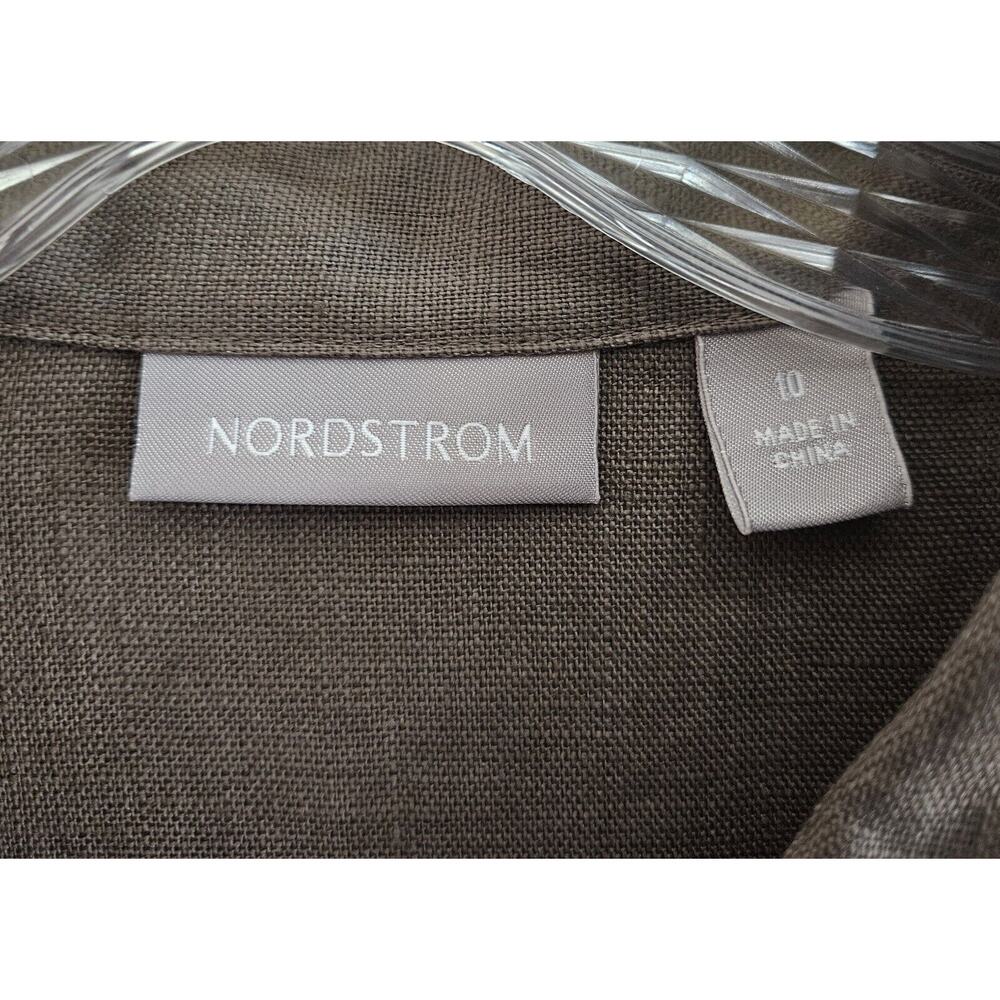 Nordstrom Brown Button-Front Midi Shirt Dress - Picture 3 of 8